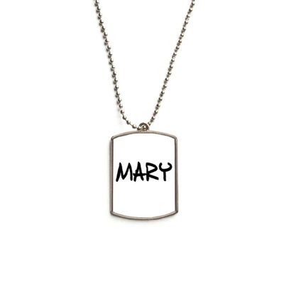 Special Handwriting English Name Mary Stainless Steel Chain Dog Tag Pendant Pet Necklace