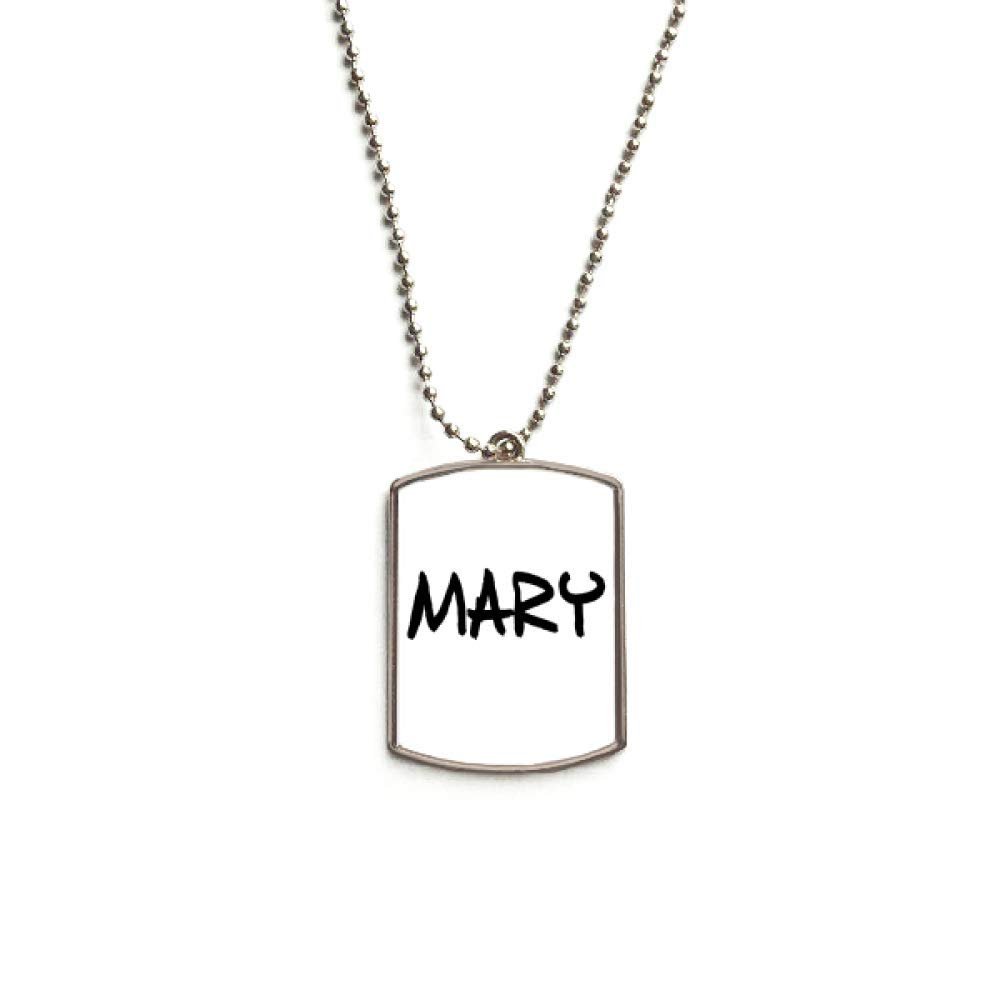 Special Handwriting English Name Mary Stainless Steel Chain Dog Tag Pendant Pet Necklace