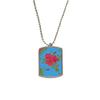 Blue Red Drawing Art Plant Stainless Steel Chain Dog Tag Pendant Pet Necklace view 1