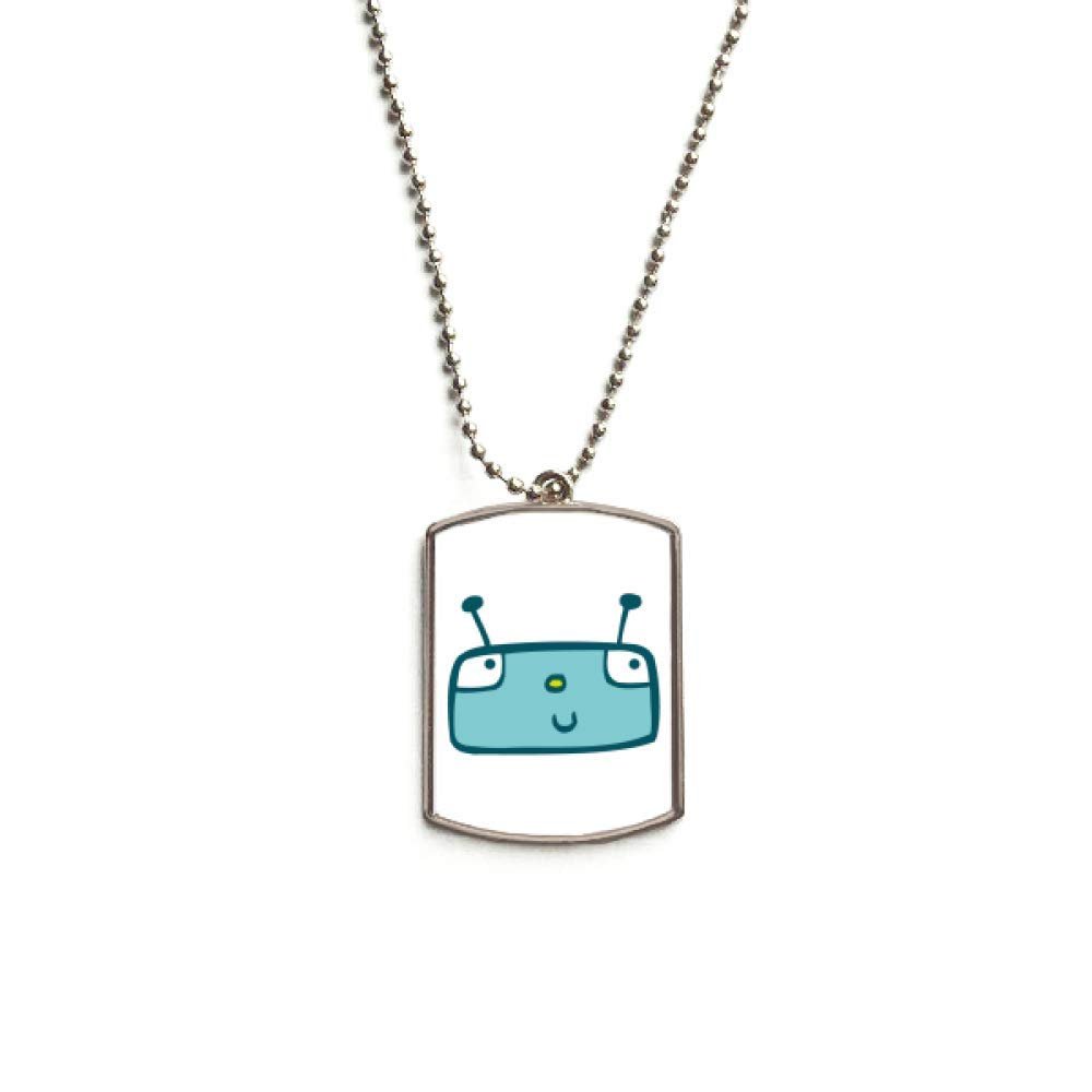 DIYthinker Universe and Alien Blue Robot Stainless Steel Chain Dog Tag Pendant Pet Necklace