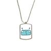 DIYthinker Universe and Alien Blue Robot Stainless Steel Chain Dog Tag Pendant Pet Necklace view 1