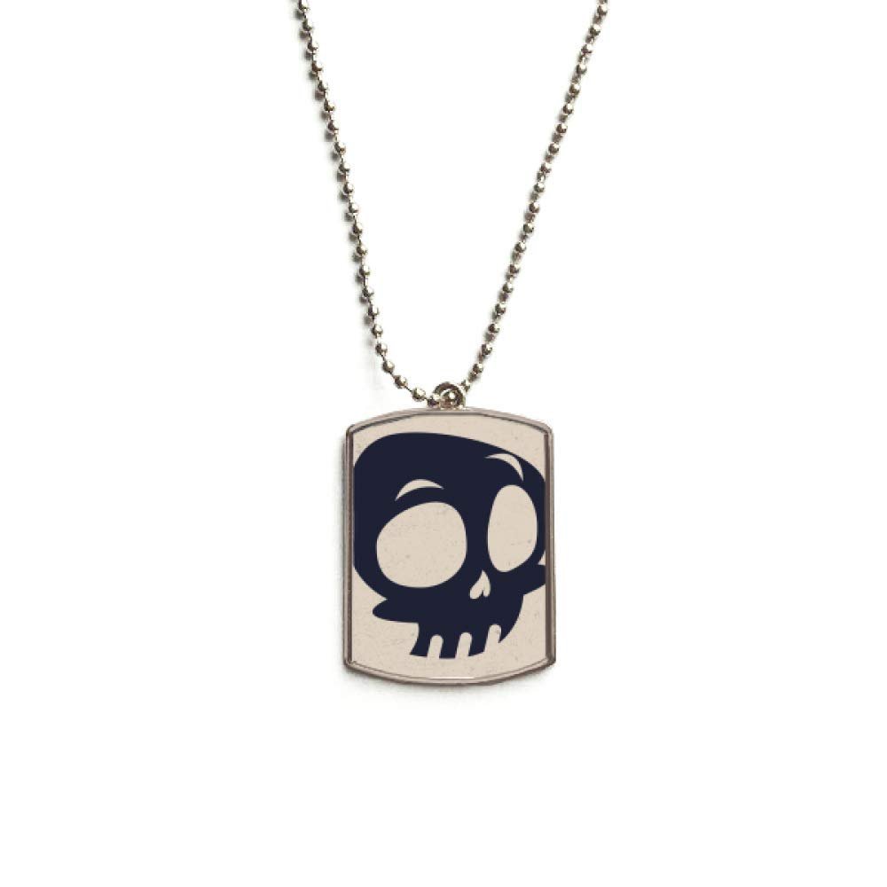 DIYthinker Halloween Big Eyed Skeleton Stainless Steel Chain Dog Tag Pendant Pet Necklace