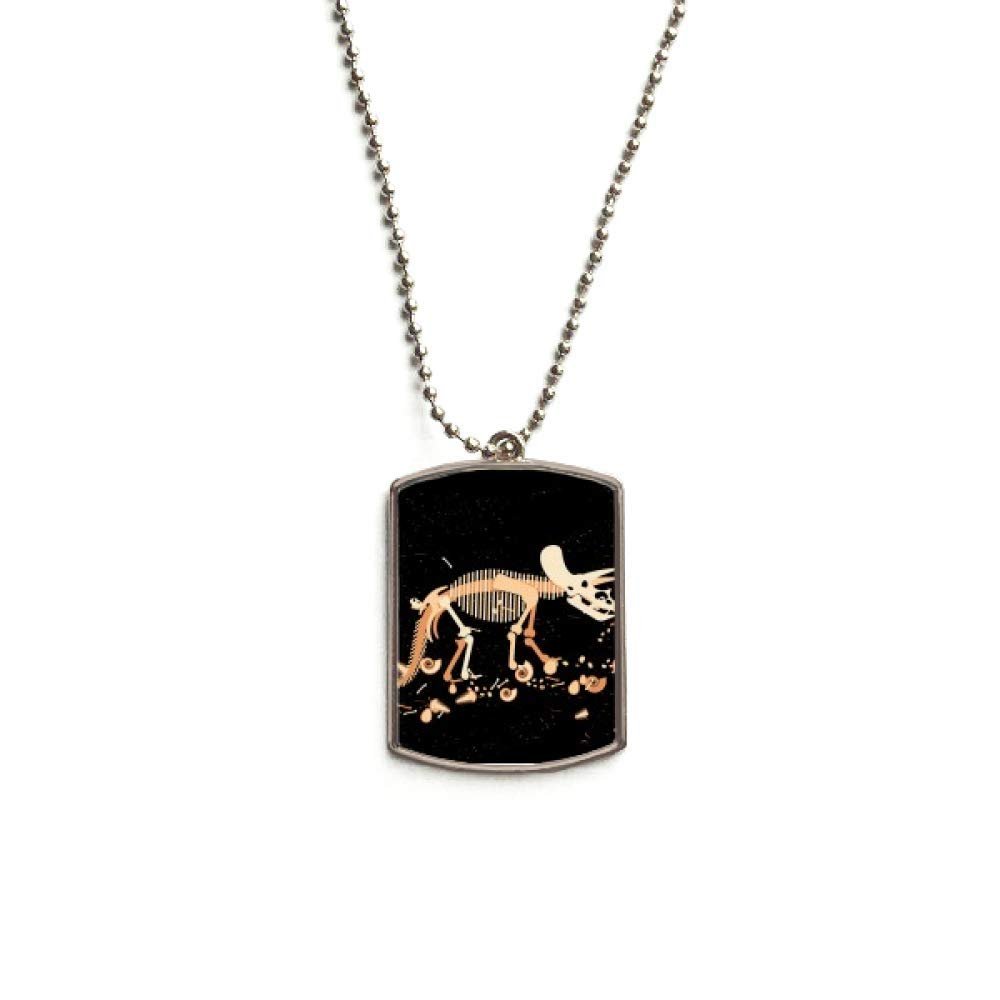 Bones Bone Miniature Dinosaur Stainless Steel Chain Dog Tag Pendant Pet Necklace