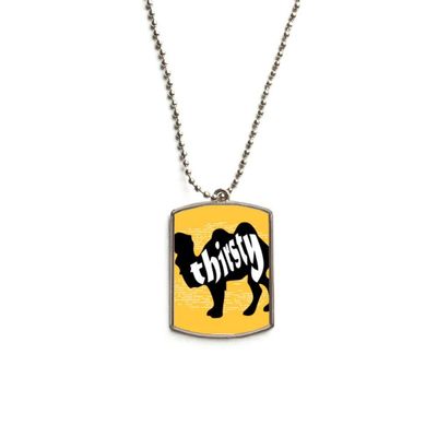 DIYthinker Black Animal Camel Outline Natural Stainless Steel Chain Dog Tag Pendant Pet Necklace
