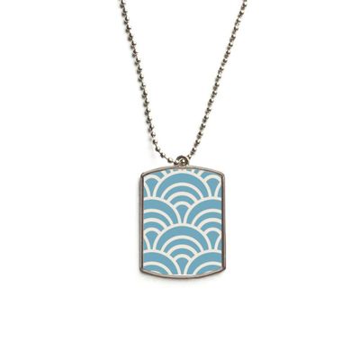 Pattern Wave Japanese Traditional Edo Stainless Steel Chain Dog Tag Pendant Pet Necklace