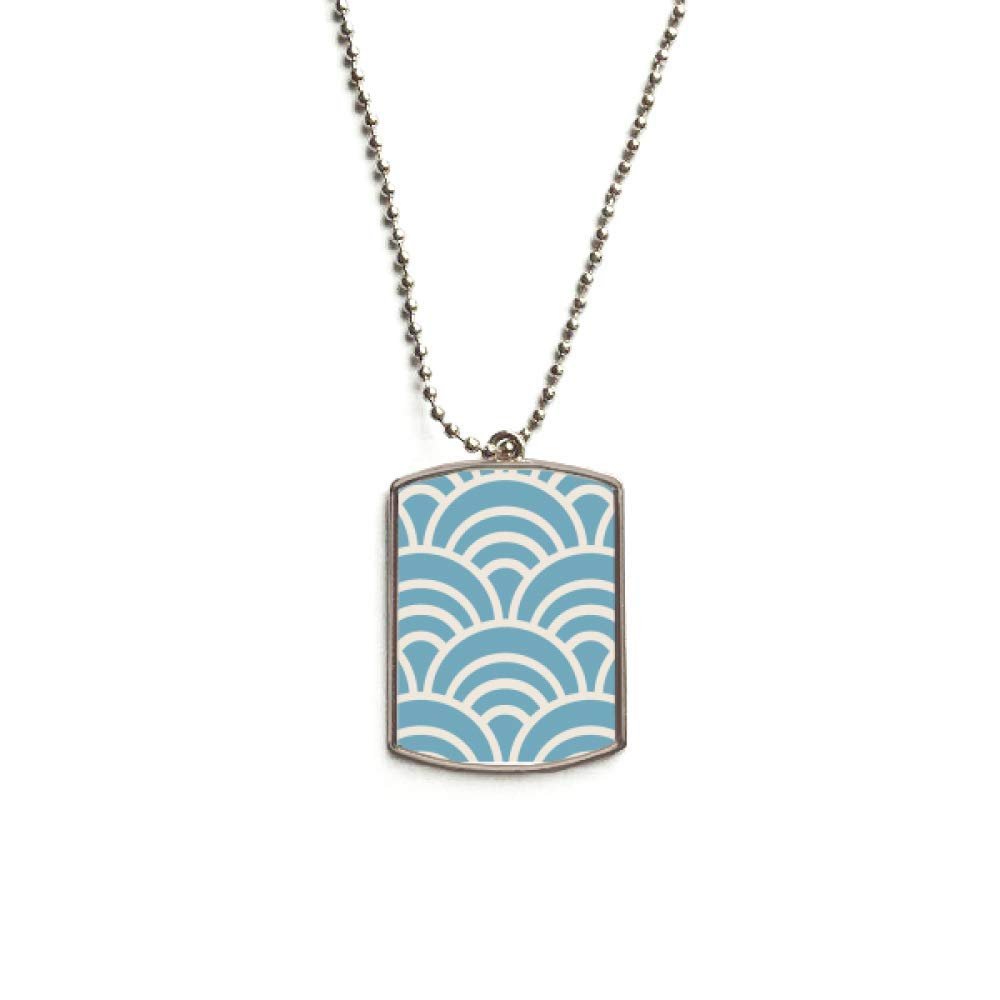 Pattern Wave Japanese Traditional Edo Stainless Steel Chain Dog Tag Pendant Pet Necklace