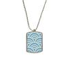 Pattern Wave Japanese Traditional Edo Stainless Steel Chain Dog Tag Pendant Pet Necklace view 1