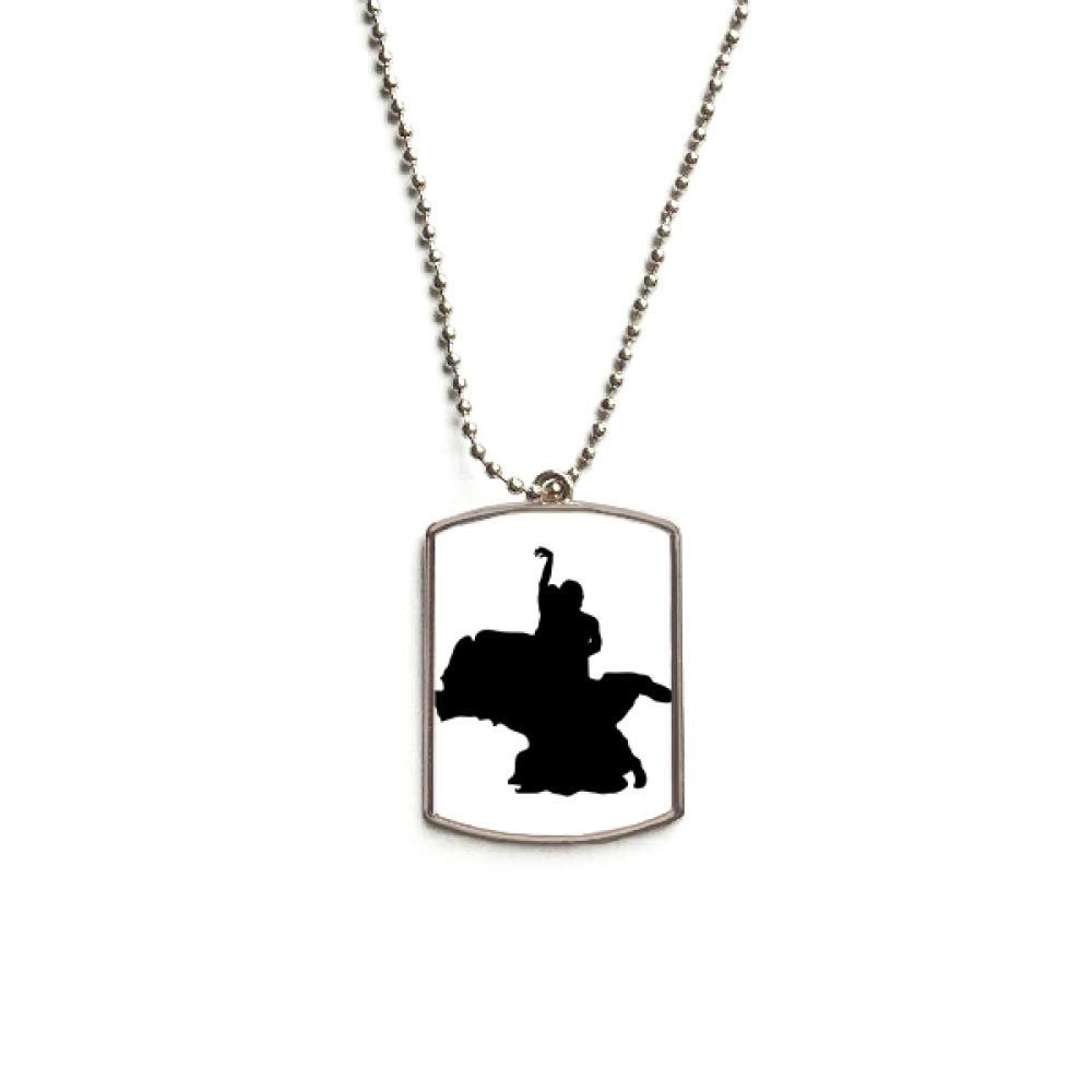 Dancer Duet Dance Art Performance Stainless Steel Chain Dog Tag Pendant Pet Necklace