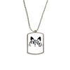 Cat Mewing Quote DIY Design Stainless Steel Chain Dog Tag Pendant Pet Necklace view 1