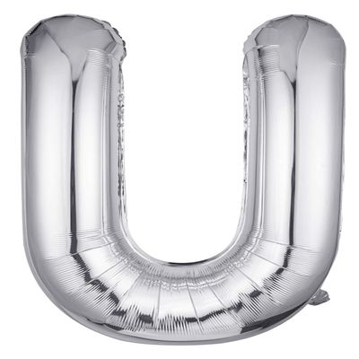 Letter Balloons 40 Inch, Single Silver Letter U Balloons Aluminum Hanging Foil Film Balloon for Baby Shower, Wedding Anniversary, Graduation, Birthday Party Decoration