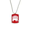 America Elephant Emblem Republican Party Red Stainless Steel Chain Dog Tag Pendant Pet Necklace view 1