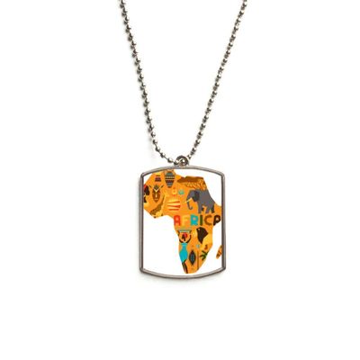 DIYthinker Africa Map Elephant African Savanna Illustration Stainless Steel Chain Dog Tag Pendant Pet Necklace
