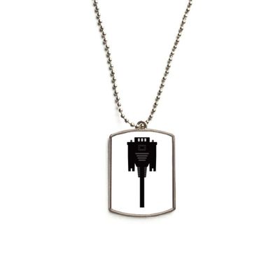 DIYthinker Display Screen Cable Black Plug Stainless Steel Chain Dog Tag Pendant Pet Necklace