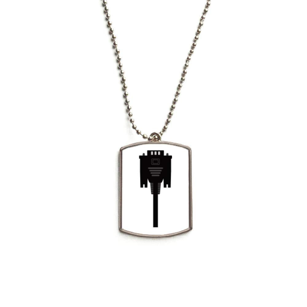 DIYthinker Display Screen Cable Black Plug Stainless Steel Chain Dog Tag Pendant Pet Necklace