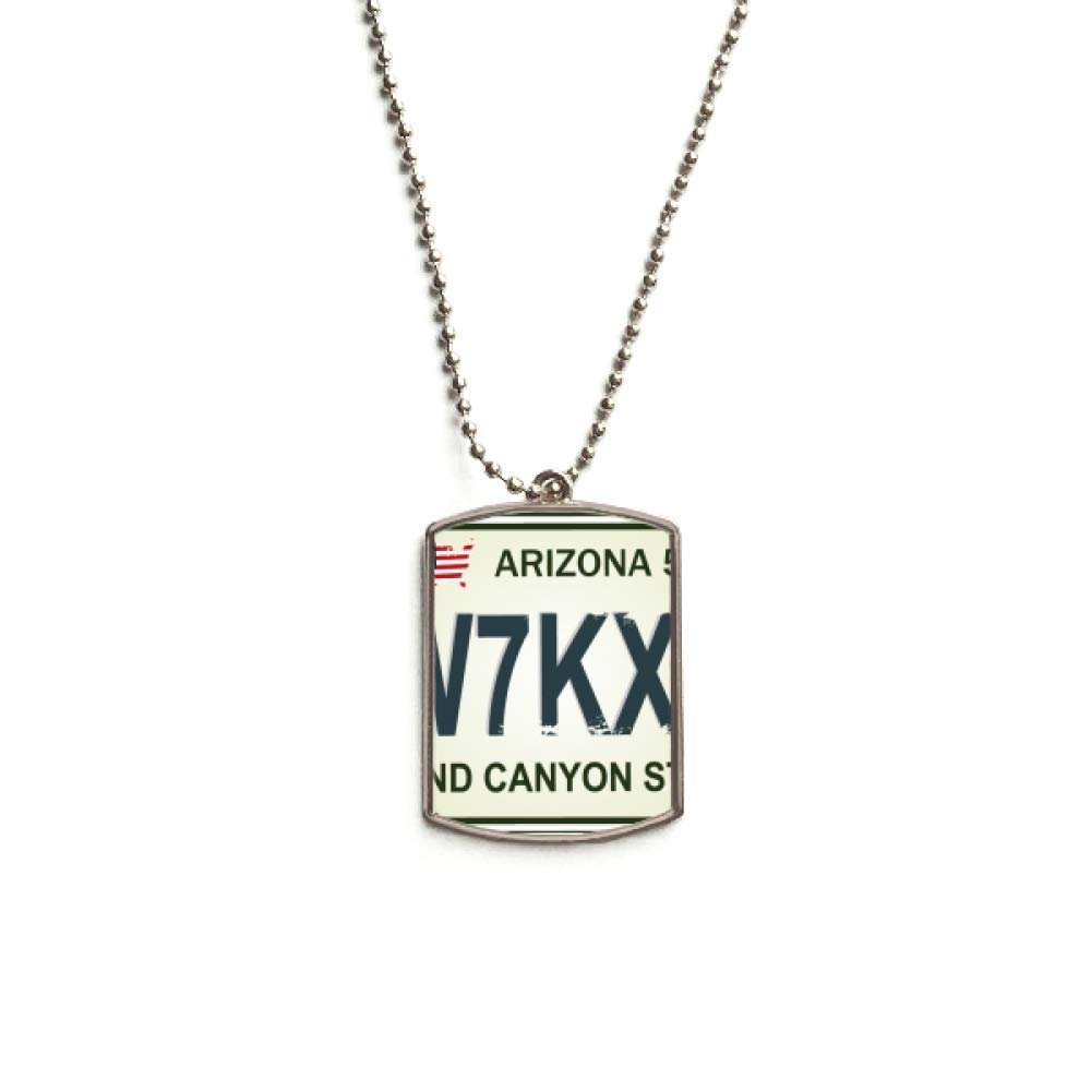 DIYthinker American Car Licence Number Pattern Stainless Steel Chain Dog Tag Pendant Pet Necklace