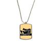 DIYthinker Black Animal Hyena Outline Natural Stainless Steel Chain Dog Tag Pendant Pet Necklace view 1