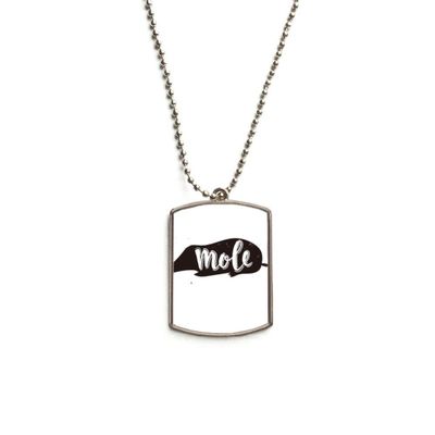 DIYthinker Mole Black and White Animal Stainless Steel Chain Dog Tag Pendant Pet Necklace