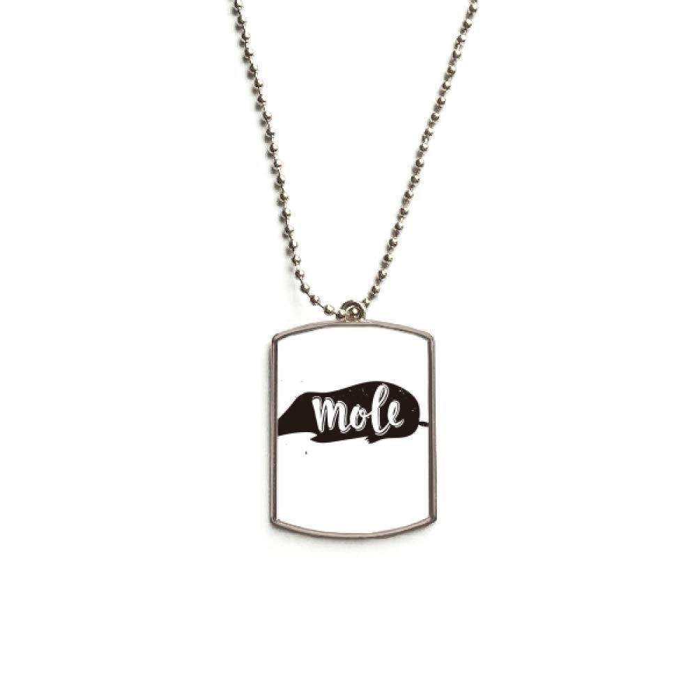DIYthinker Mole Black and White Animal Stainless Steel Chain Dog Tag Pendant Pet Necklace