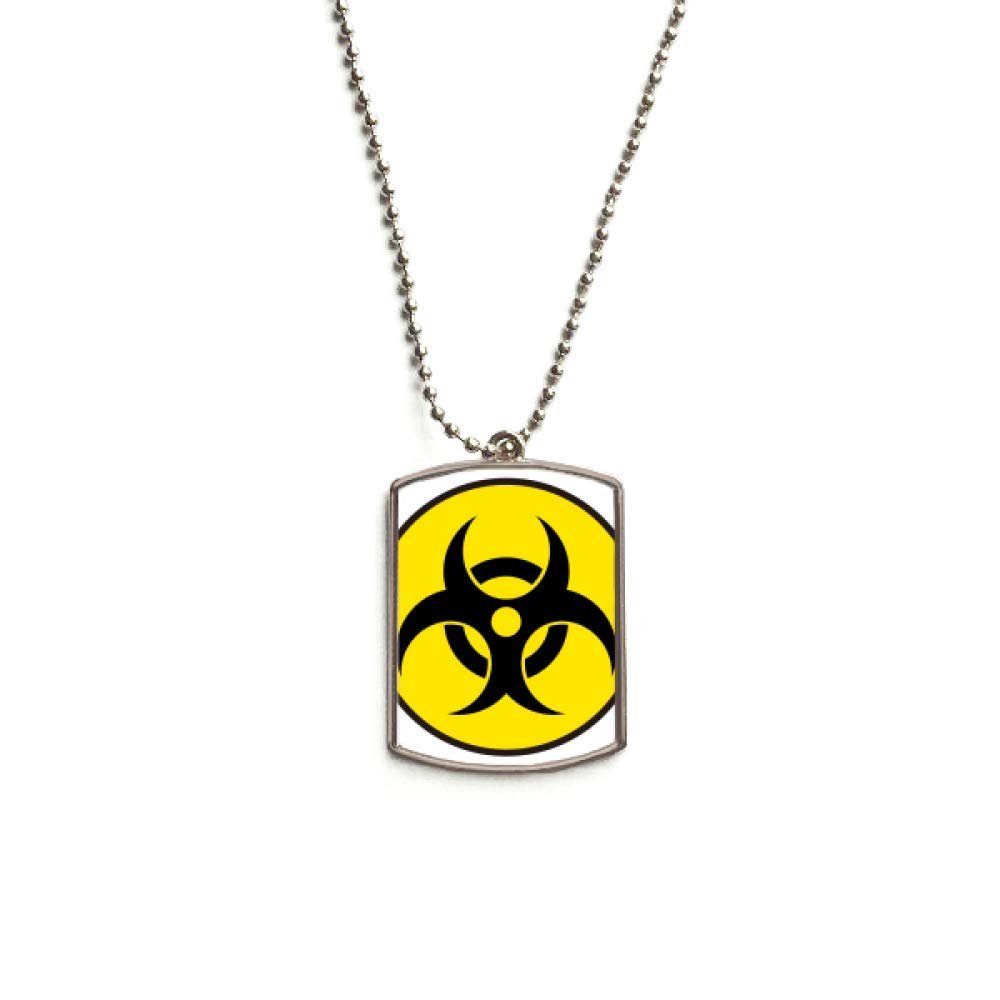 DIYthinker Danger Chemical Toxic Radiation Symbol Stainless Steel Chain Dog Tag Pendant Pet Necklace