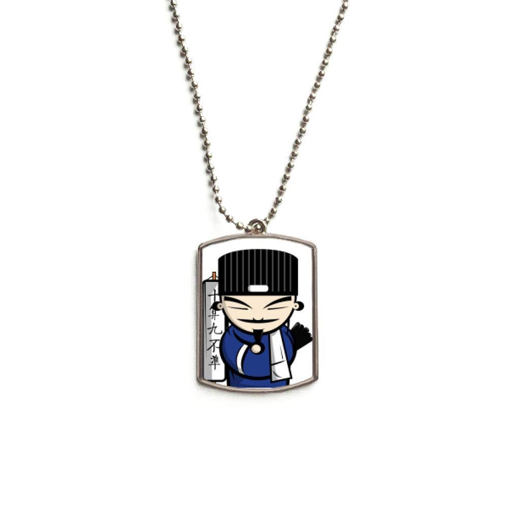 China Chinese Masterpiece Drawing Stainless Steel Chain Dog Tag Pendant Pet Necklace