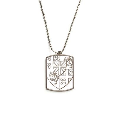 DIYthinker Baroque Art Shield Lion Illustration Patter Stainless Steel Chain Dog Tag Pendant Pet Necklace