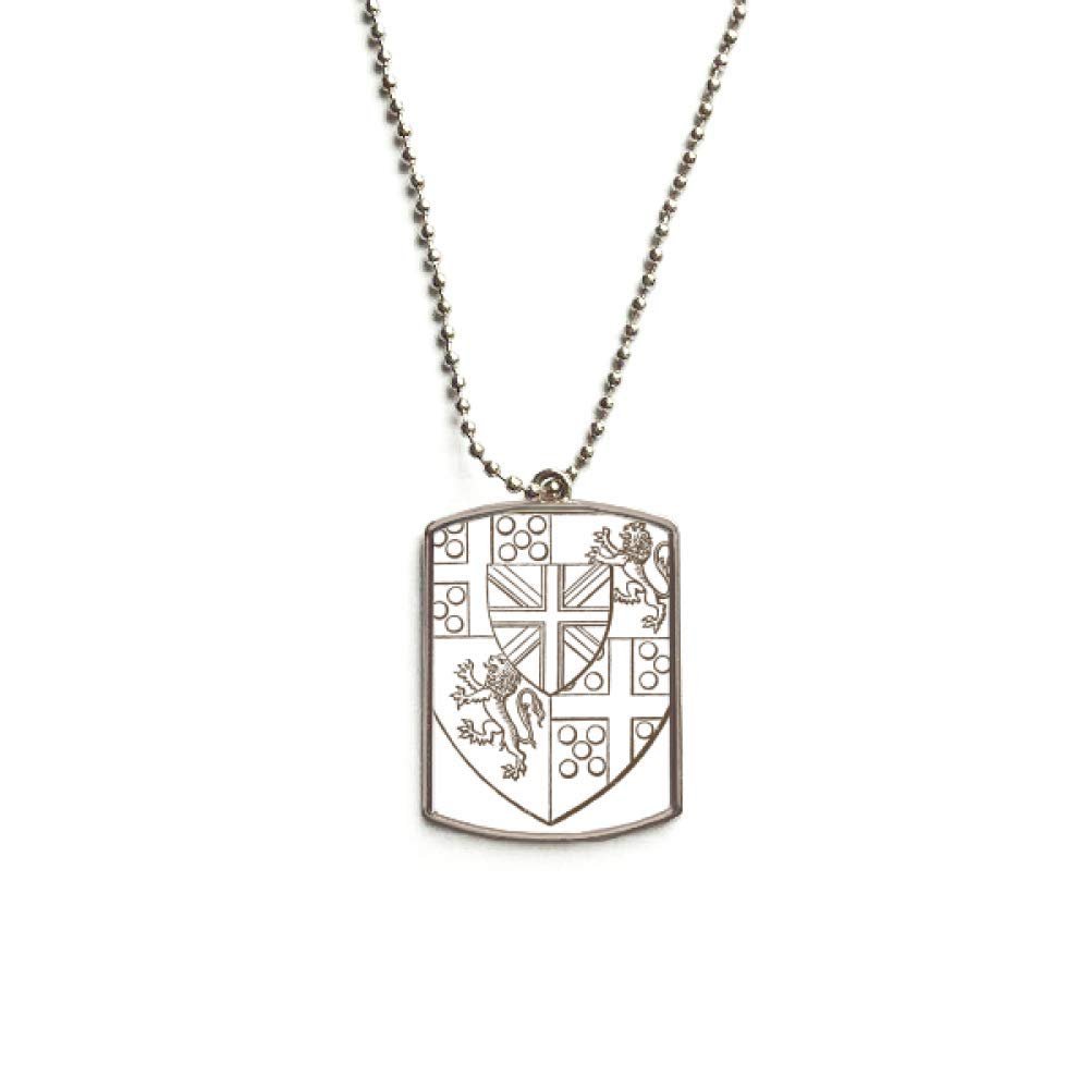 DIYthinker Baroque Art Shield Lion Illustration Patter Stainless Steel Chain Dog Tag Pendant Pet Necklace