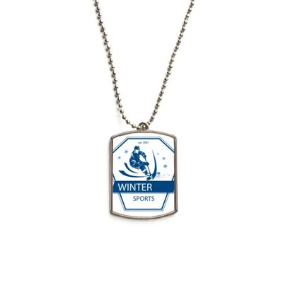 DIYthinker Winter Sport Skiing Snow Illustration Stainless Steel Chain Dog Tag Pendant Pet Necklace