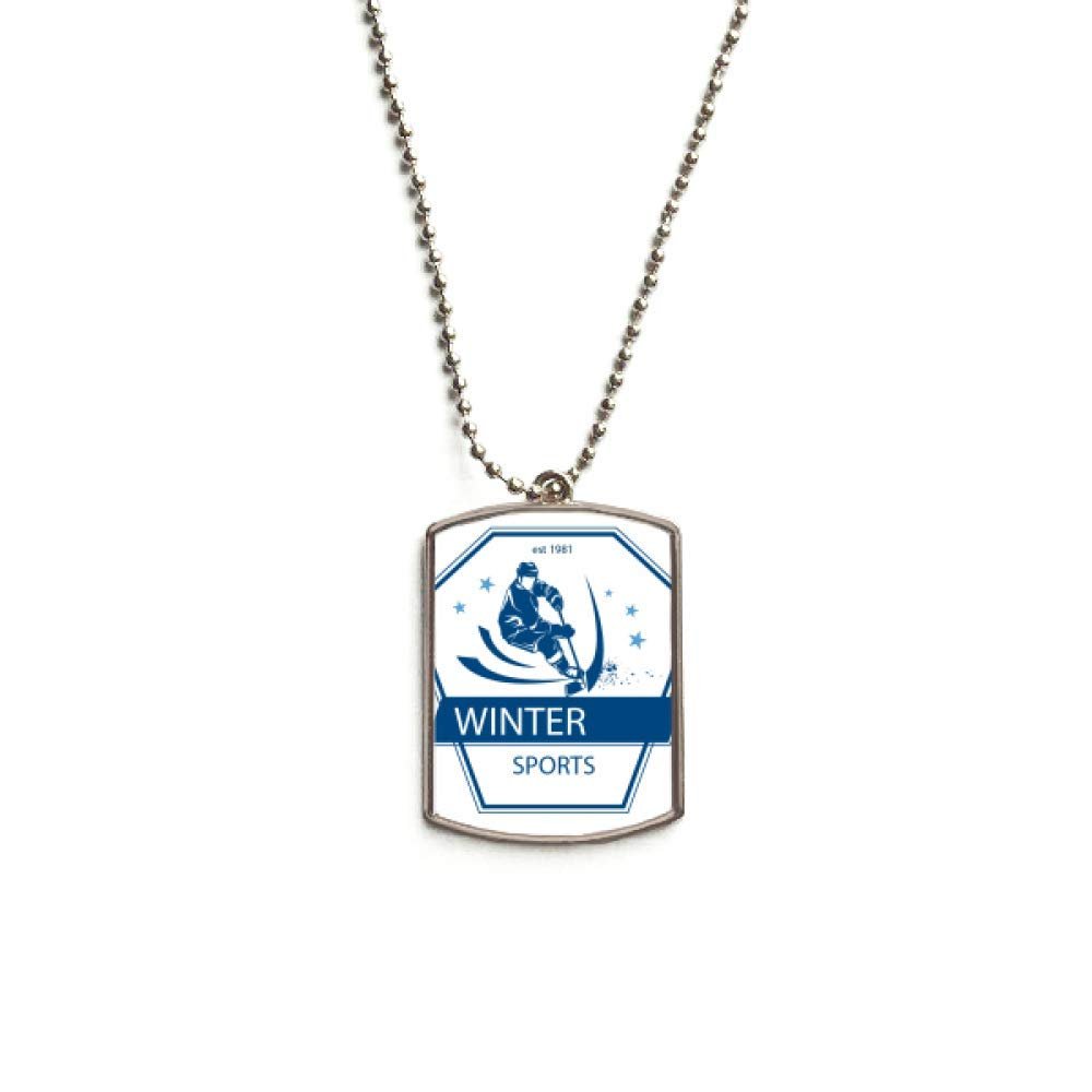 DIYthinker Winter Sport Skiing Snow Illustration Stainless Steel Chain Dog Tag Pendant Pet Necklace