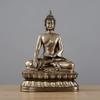 ANWUYANG Chinese Sitting Buddha Sleeping Buddha, Handmade Resin Shakyamuni Buddha Statue Figurine, Sculpture Ornament for Living Room/Office (Color : Cold Cast Copper Shakyamuni) view 2
