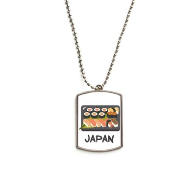 Traditional Japanese Sushi Box Stainless Steel Chain Dog Tag Pendant Pet Necklace