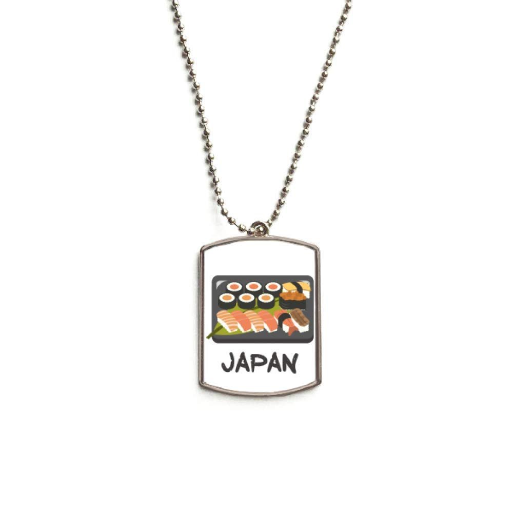 Traditional Japanese Sushi Box Stainless Steel Chain Dog Tag Pendant Pet Necklace