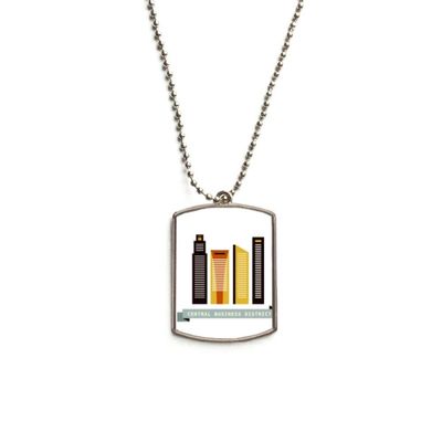 Singapore Central Business District Stainless Steel Chain Dog Tag Pendant Pet Necklace