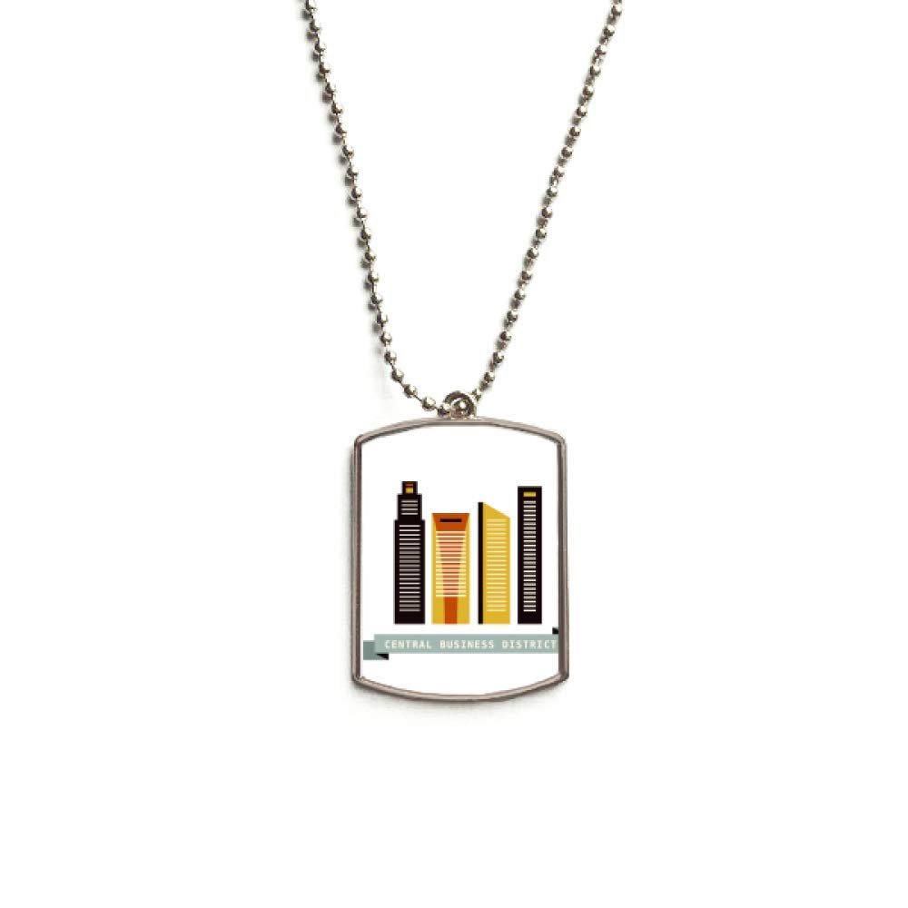 Singapore Central Business District Stainless Steel Chain Dog Tag Pendant Pet Necklace