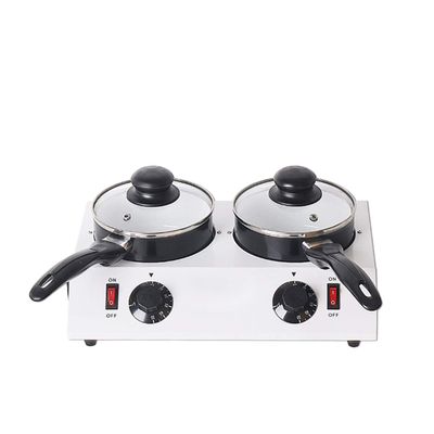 Chocolate Melter Electric Hot Chocolate Melting Tempering Machine Double Pots Capacity 4.4lbs (White Double Pot)