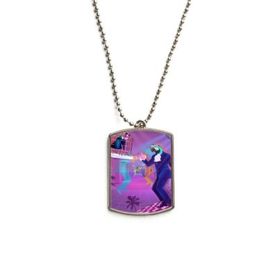 Dance DJ Fantasy Design Stainless Steel Chain Dog Tag Pendant Pet Necklace