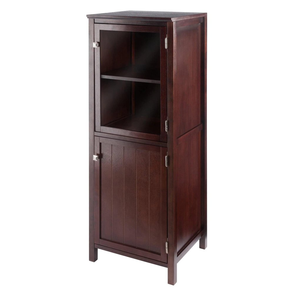 Brooke Jelly Cupboard, 2-Section Cabinet, Walnut
