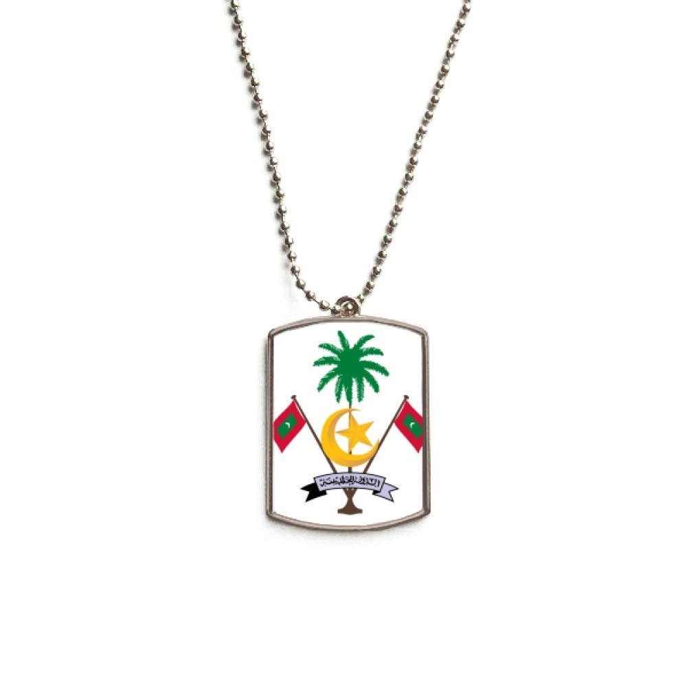 DIYthinker Maldives Asia National Emblem Stainless Steel Chain Dog Tag Pendant Pet Necklace
