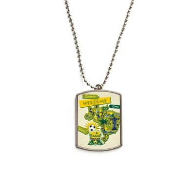 DIYthinker Welcom Brazil Summer Soccer Stainless Steel Chain Dog Tag Pendant Pet Necklace