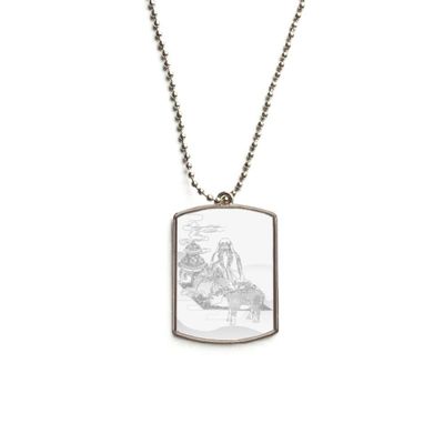 Dao Religion China Cattle Lao Tzu Stainless Steel Chain Dog Tag Pendant Pet Necklace