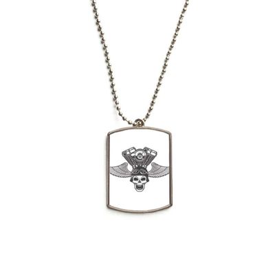 DIYthinker Goggles Lights Skeleton Motorcycle Pattern Stainless Steel Chain Dog Tag Pendant Pet Necklace