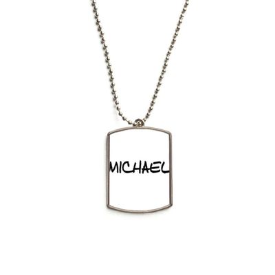 DIYthinker Special Handwriting English Name Michael Stainless Steel Chain Dog Tag Pendant Pet Necklace