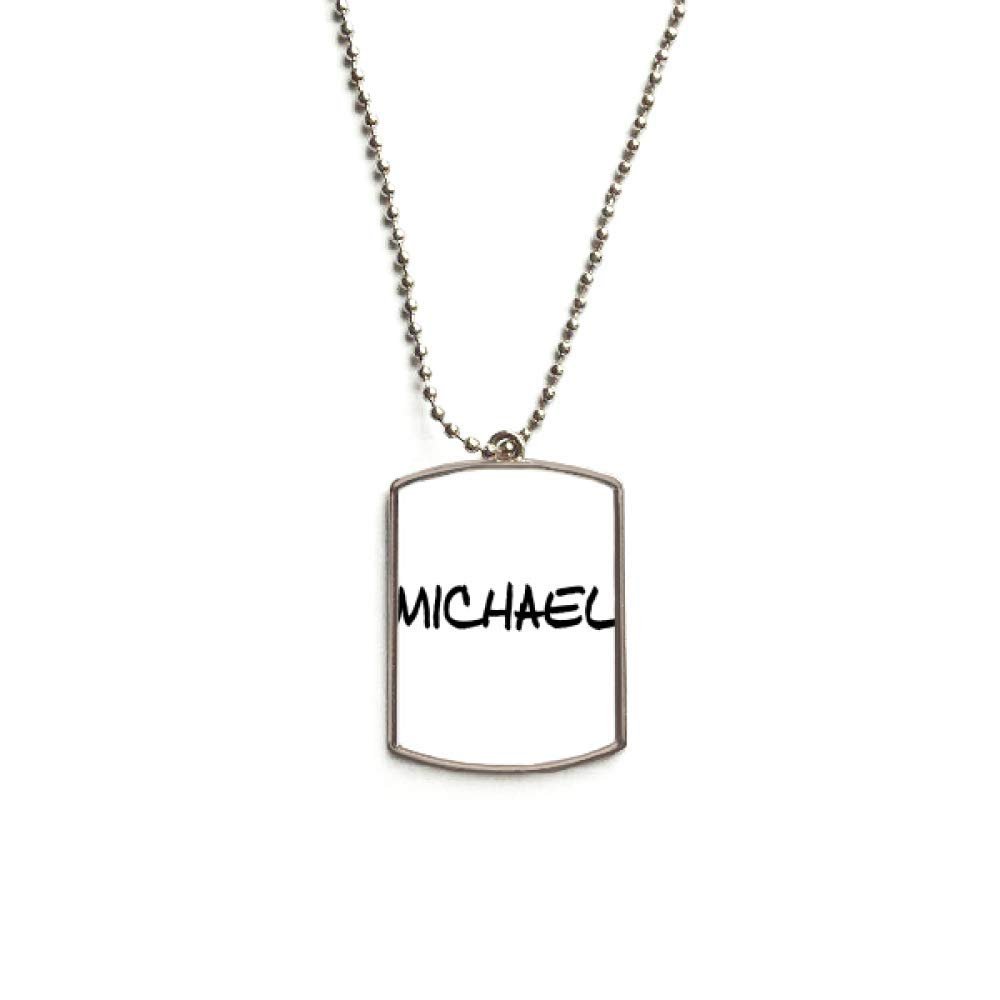 DIYthinker Special Handwriting English Name Michael Stainless Steel Chain Dog Tag Pendant Pet Necklace