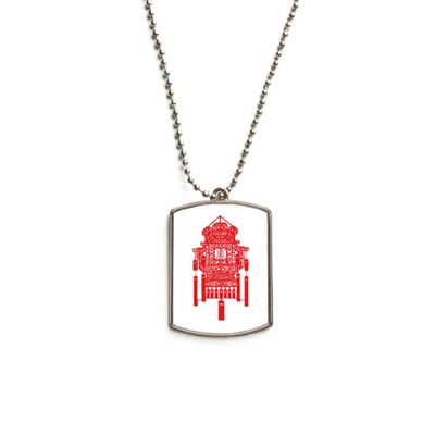 DIYthinker Traditional Chinese Lantern Red Pattern Stainless Steel Chain Dog Tag Pendant Pet Necklace