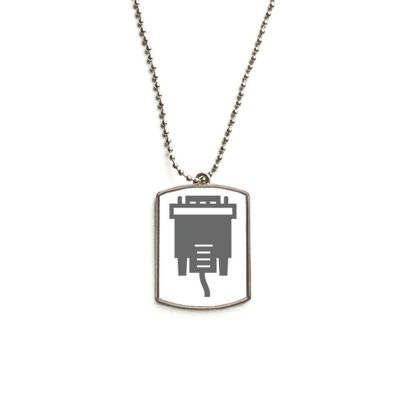 DIYthinker Black Plug Cable Charging Cable Pattern Stainless Steel Chain Dog Tag Pendant Pet Necklace