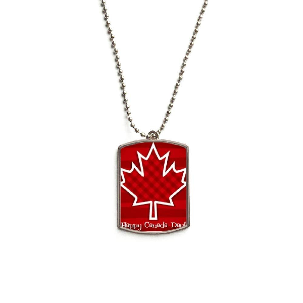 Canada Day 4th of July Square Maple Leaf Stainless Steel Chain Dog Tag Pendant Pet Necklace
