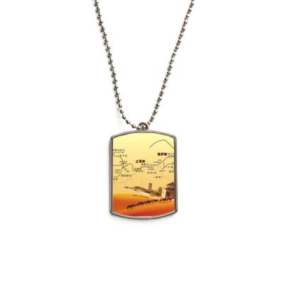 Landmark Camel Desert Journey Silk Road Map Stainless Steel Chain Dog Tag Pendant Pet Necklace