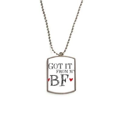 GF Got It from My BF Valentine's Day Stainless Steel Chain Dog Tag Pendant Pet Necklace