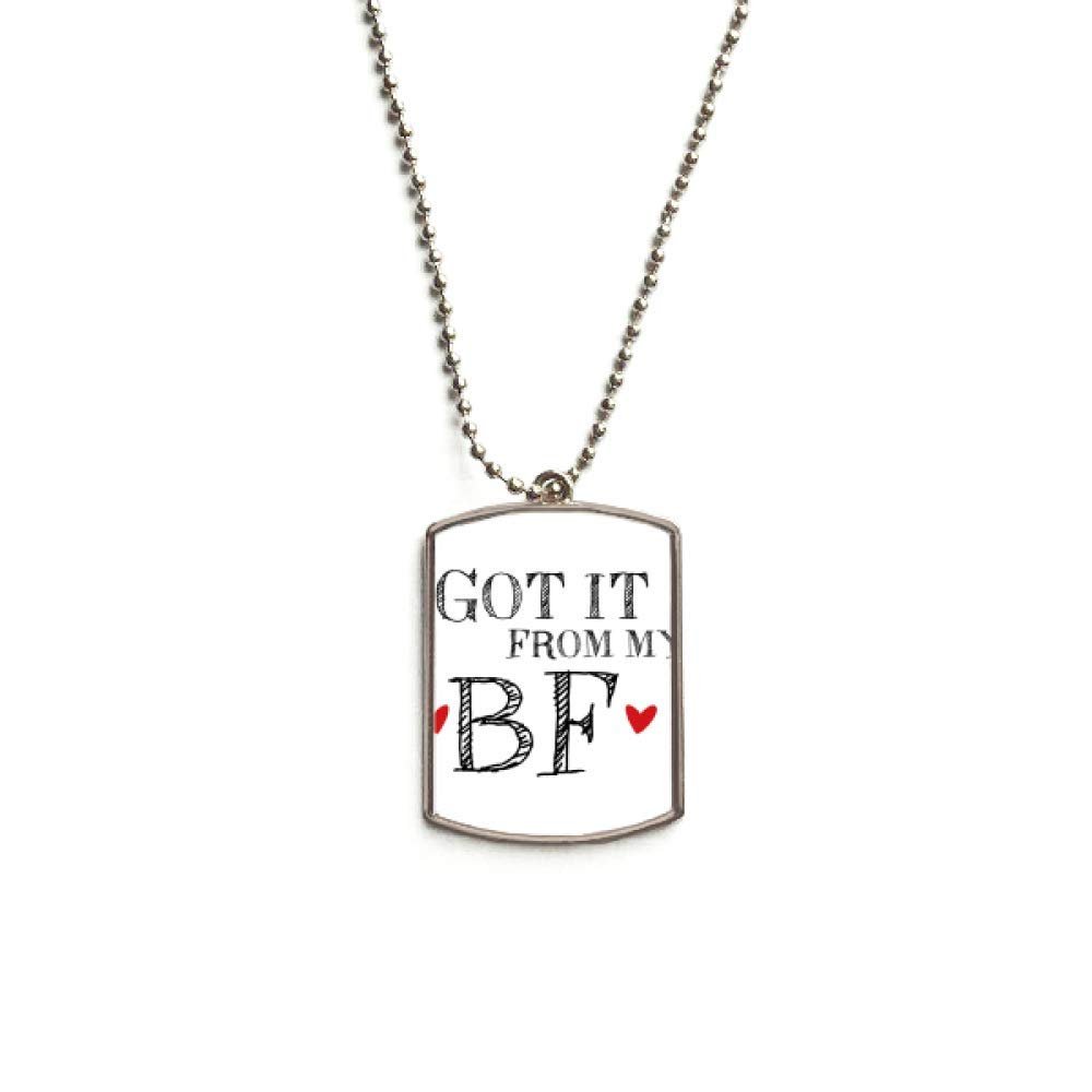 GF Got It from My BF Valentine's Day Stainless Steel Chain Dog Tag Pendant Pet Necklace