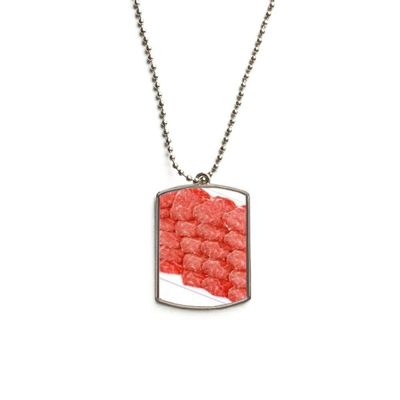 DIYthinker Loin Steak Raw Meat Food Texture Stainless Steel Chain Dog Tag Pendant Pet Necklace