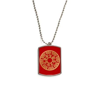 DIYthinker Animal Round Gold Rich Chinese Stainless Steel Chain Dog Tag Pendant Pet Necklace